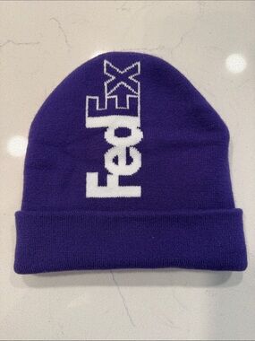 FedEx Purple Knit Beanie with White Logo